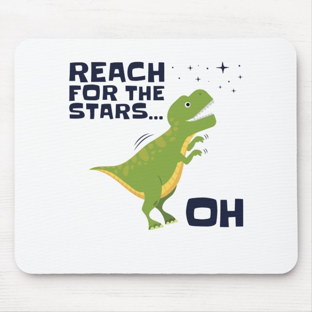 Reach for the Stars Funny T-Rex Kort Arm Musmatta (Framsidan)