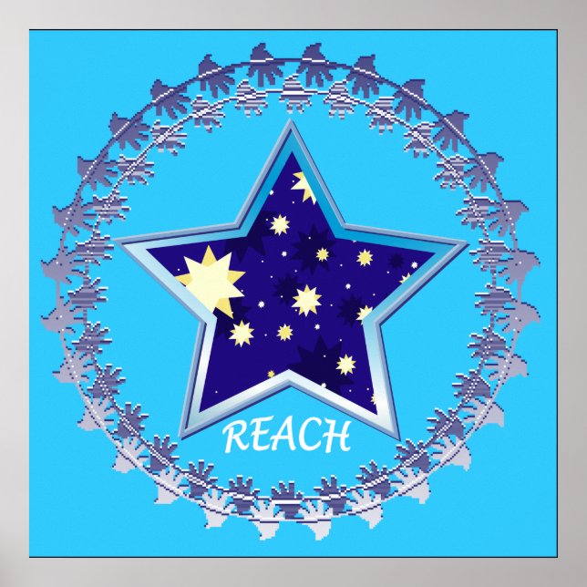 "Reach for the Stars" Motiverande Poster (Framsidan)