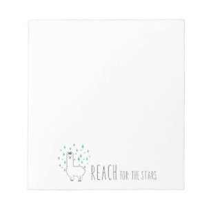 "Reach for the Stars" Sweet Llama Illustration Anteckningsblock