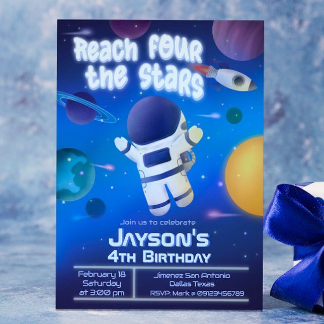 Reach Four the Stars - Rymden Inbjudningar (Reach Four the Stars - Outer Space Invitation)