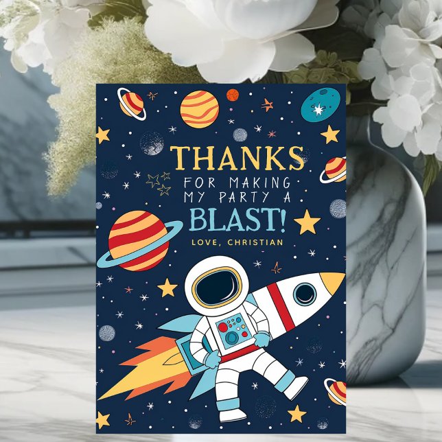 Reach Fyra Tacken Stars Space Birthday Tack Kort (Skapare uppladdad)