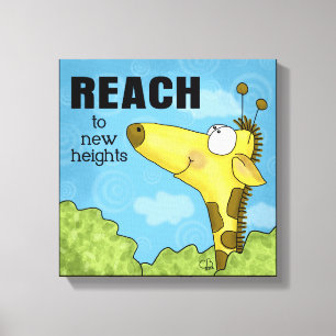 Reach to New Heights Giraffe Canvastryck