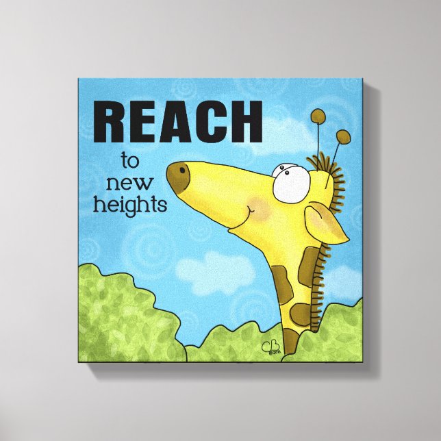 Reach to New Heights Giraffe Canvastryck (Framsida)