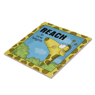 Reach to New Heights Giraffe Kakelplatta