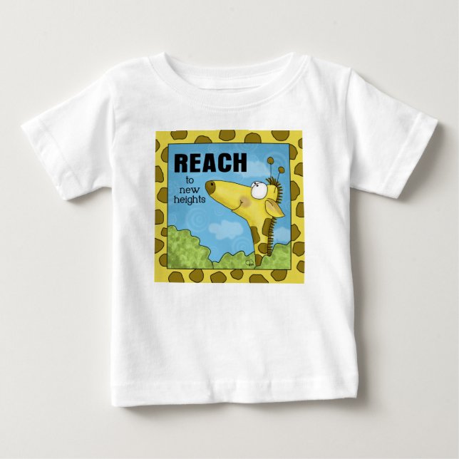 Reach to New Heights Giraffe Tee Shirt (Framsida)