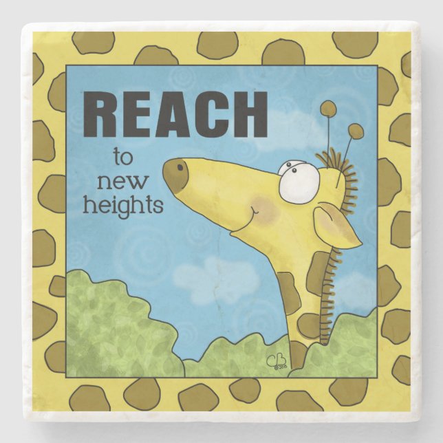 Reach to New Heights Giraffe Underlägg Sten (Framsidan)