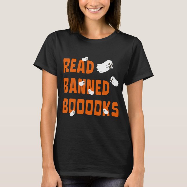 Read Banned Books Halloween Ghosts T Shirt (Framsida)