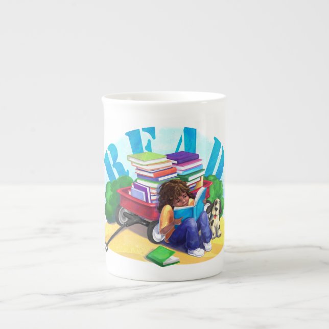 READ Bok Wagon Art Benporslin Mugg (Framsidan)