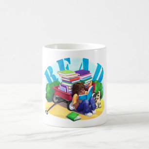 READ Bok Wagon Art Kaffemugg