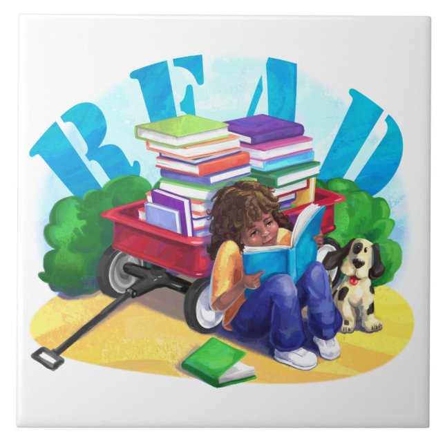 READ Bok Wagon Art Kakelplatta (Framsidan)