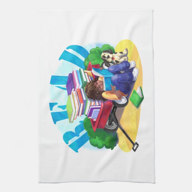 READ Bok Wagon Art Kökshandduk (Vertikal)