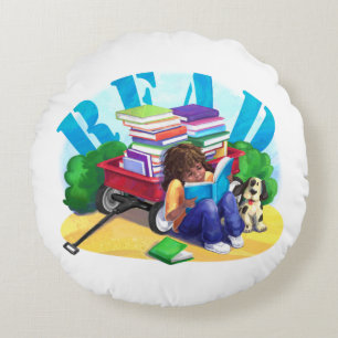 READ Bok Wagon Art Rund Kudde