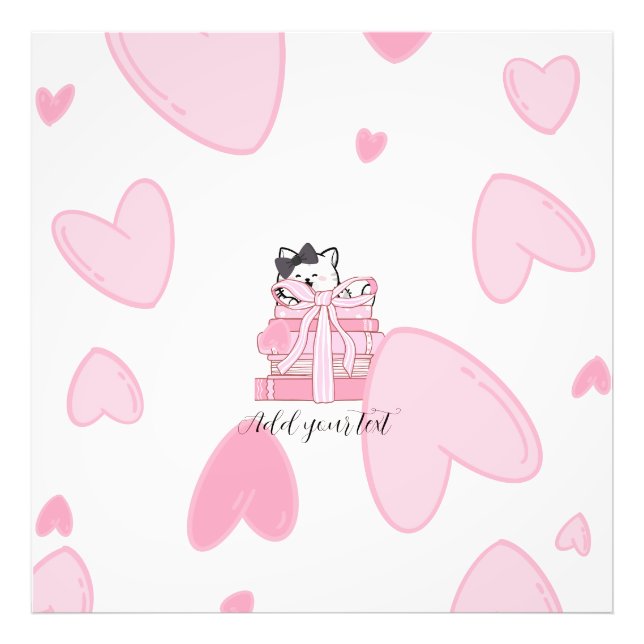 Read • Love • Display – Cat & Book Photo Enlargeme Fototryck (Framsidan)