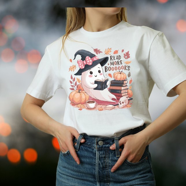 Read Moore Boooks Ghost Halloween T Shirt (Skapare uppladdad)