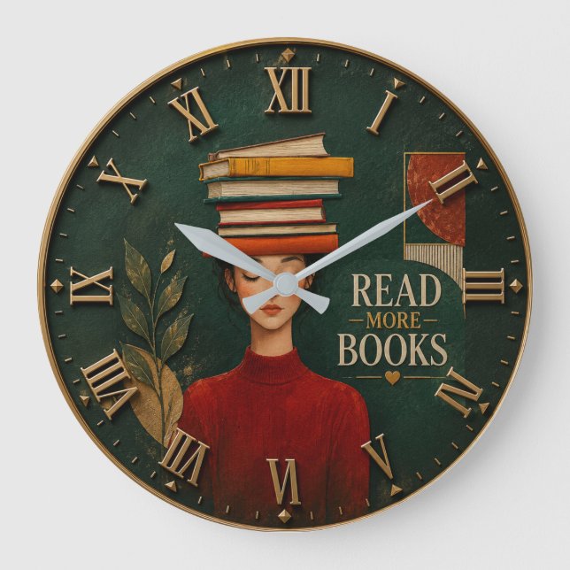 Read More Books Library Readers Teachers Gift Stor Klocka (Framsida)