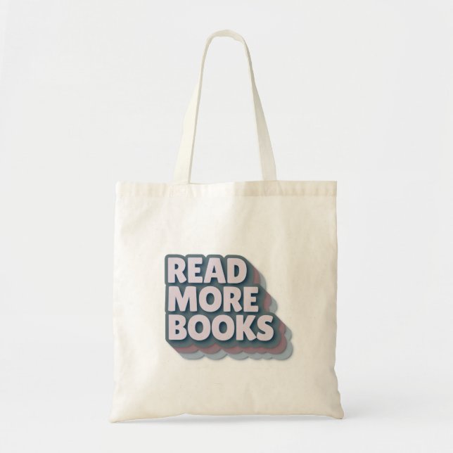 Read More Books Retro Typography Sticker Tygkasse (Framsidan)