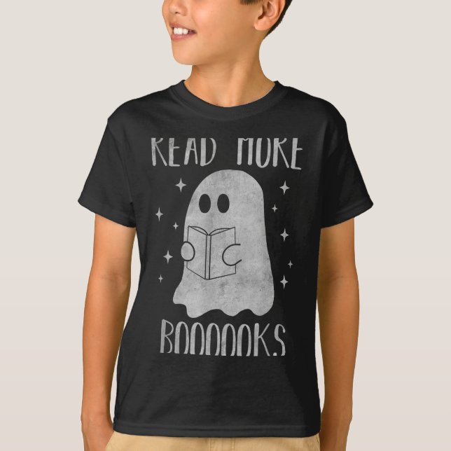 Read More Boooooks Funny Cute Halloween Ghost Read T Shirt (Framsida)