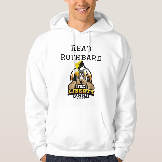 "Read Rothbard" Hoodie av T&T Liberty Factory (Framsida)