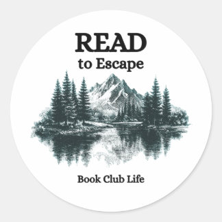 Read to Escape - Book Club Life Sticker Runt Klistermärke