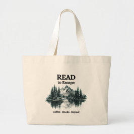 Read to Escape – Coffee, Books, Repeat Tote Bag Jumbo Tygkasse