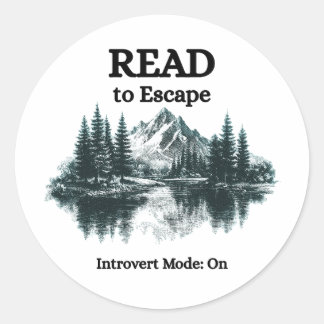 Read to Escape - Introvert Mode: On Sticker Runt Klistermärke