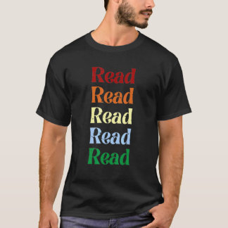 READ x 5: nödlidande bok-regnbåge bibliotek T Shirt