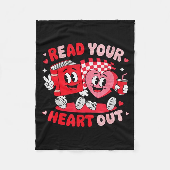 Read Your Heart Out Valentine's Day Retro Teacher  Fleecefilt (Framsidan)