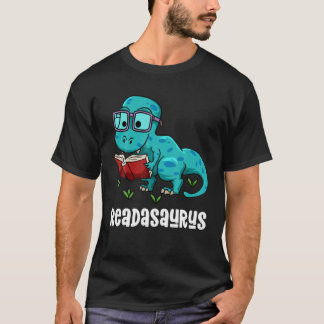 Readasaurus Funny Reading Dinosaur Bookworm Bok R T Shirt