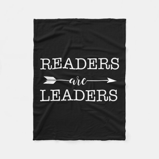 Reader Are Leaders - Uplifting Motivational Slogan Fleecefilt (Framsidan)