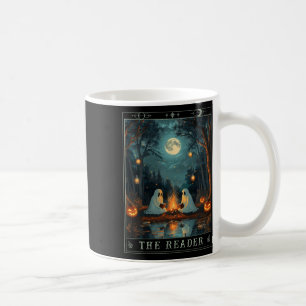 Reader Bookish Cute Spooky Ghost läser Bok Kaffemugg