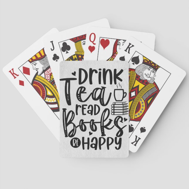 Reader Gift Drink Tea Read Bokar BE Lycklig Casinokort (Baksidan)