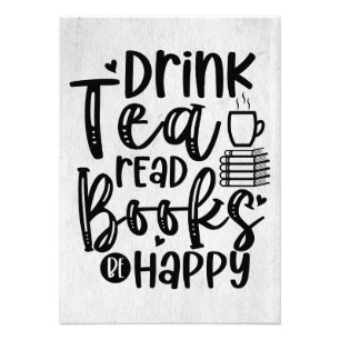 Reader Gift Drink Tea Read Bokar BE Lycklig Fototryck