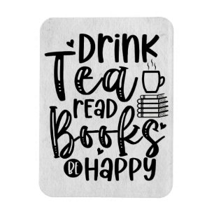 Reader Gift Drink Tea Read Bokar BE Lycklig Magnet