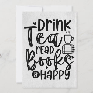 Reader Gift Drink Tea Read Bokar BE Lycklig Tack Kort
