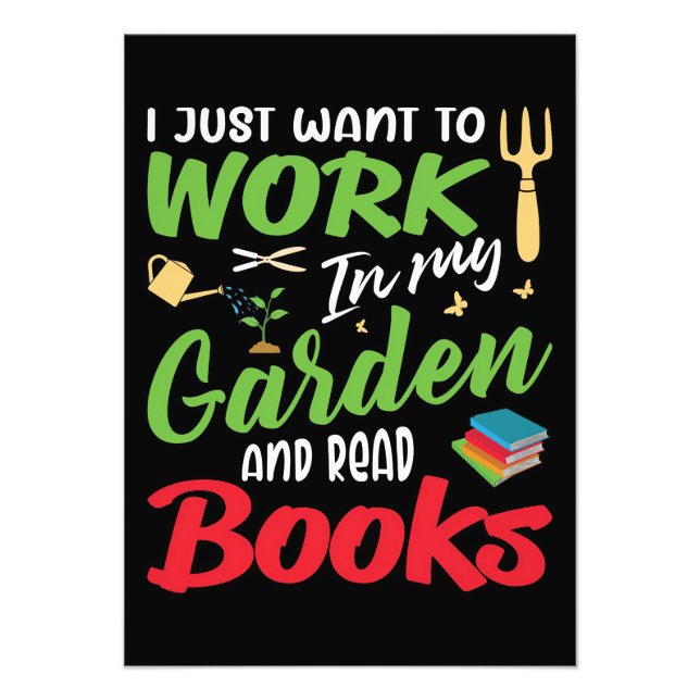 Reader Gift Read Bokar i min Garden Fototryck (Framsidan)