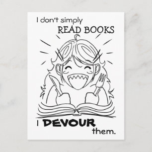 Reader Girl Eats-vykort Vykort