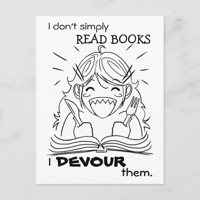 Reader Girl Eats-vykort Vykort (Framsida)