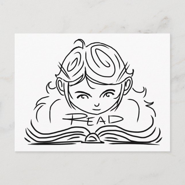 Reader Girl-vykort Vykort (Framsida)