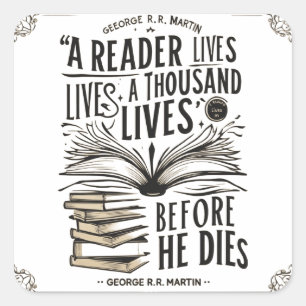 Reader Lives Sticker Fyrkantigt Klistermärke