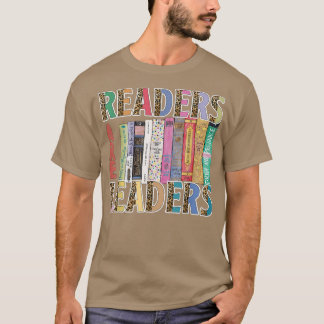Readers Are Leaders Boho Leopard Book Lover Back T T Shirt