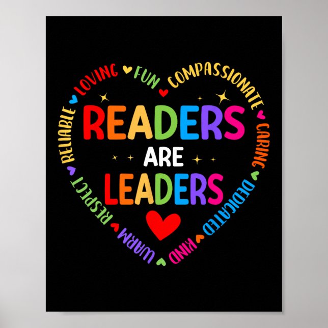 Readers Are Leaders Reading Teacher Women Kids Boo Poster (Framsidan)