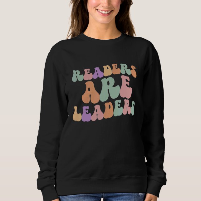 Readers Are Leaders Retro Boho Inspirational Readi T Shirt (Framsida)