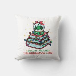 Readin’ Around the Christmas Tree Book Lover Kudde