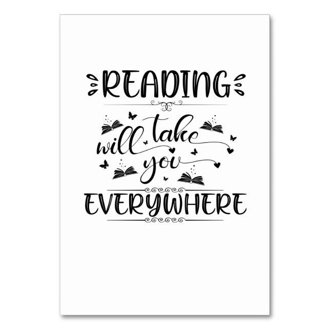 Reading Art Reading Will Take You Everywhere Bordsnummer (Framsidan)