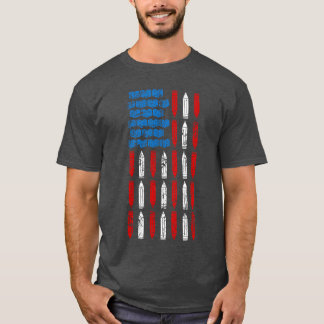 Reading books American Flag 4th of July Men Women  T Shirt