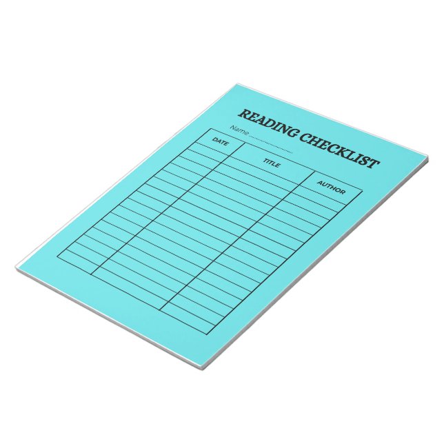 Reading Checklist Tracker Anteckningsblock (Vinklad)