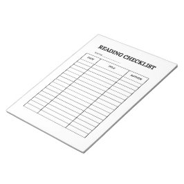 Reading Checklist Tracker Anteckningsblock