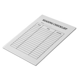 Reading Checklist Tracker Anteckningsblock