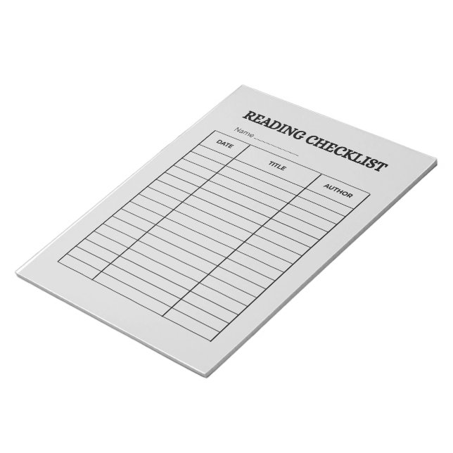 Reading Checklist Tracker Anteckningsblock (Vinklad)