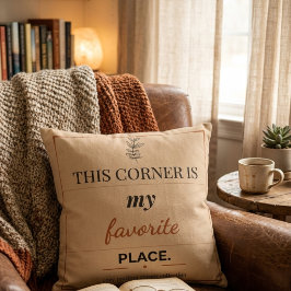 Reading Corner Square Throw Pillow Kudde